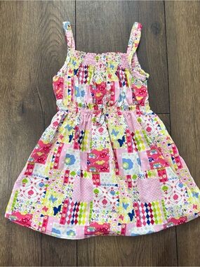 Girls Patchwork Print Smocked Detail Sundress, 2T